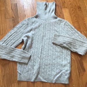 Cable knit wool and cashmere sweater